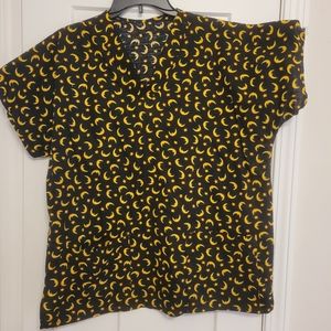 Halloween Print Scrub Top